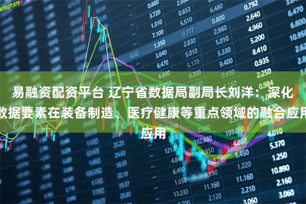 易融资配资平台 辽宁省数据局副局长刘洋：深化数据要素在装备制造、医疗健康等重点领域的融合应用