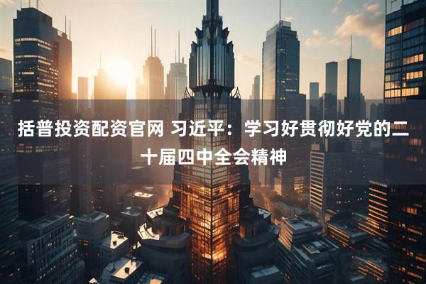 括普投资配资官网 习近平：学习好贯彻好党的二十届四中全会精神