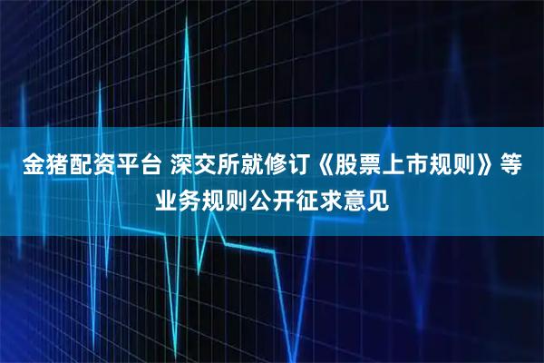 金猪配资平台 深交所就修订《股票上市规则》等业务规则公开征求意见